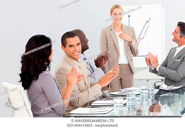 Portrait of a business team in a meeting