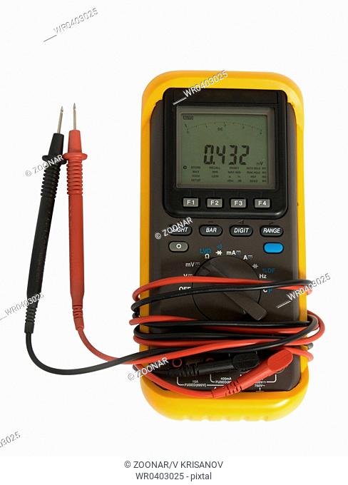 Professional digital multimeter isolated on the white background