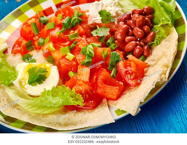 East African cuisine - Timatim Tomato Salad, Traditional assorted African cuisine, Ethiopian