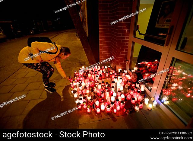 Memorial for Roman Cechmanek in front of the ice rink in Vsetin. Former hockey goalie Roman Cechmanek, Olympic champion from Nagano and three-time world...