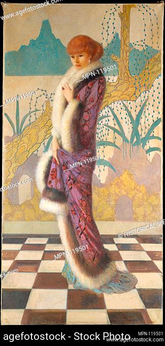 Mrs. Ethel Cushing. Artist: Howard Cushing (1869-1917); Date: ca. 1912-14; Medium: Oil on canvas; Dimensions: 84 1/2 x 42 1/3 in. (214.6 x 107