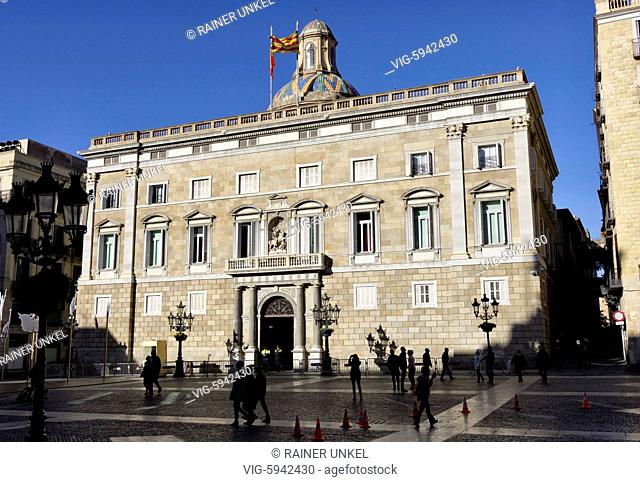 SPAIN, BARCELONA, 01.01.2018, ESP , SPAIN : The building of the government of Catalonia in the Palau de la Generalitat in Barcelona , 01.01