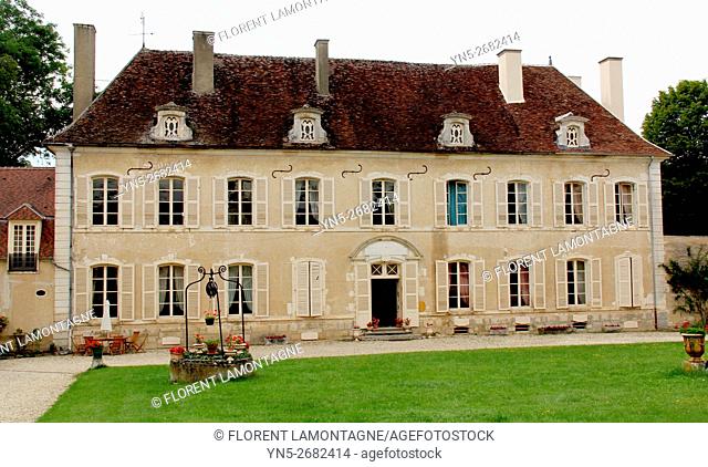 France, entrance of Chateau castle of Beru in Yonne departement in Burgundy known for it famous Chablis wine
