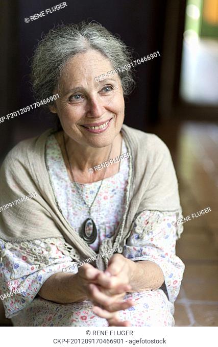 Tana Fischerova, Czech actress, former member of parliament and presidential candidate for 2013 direct election, poses at her cottage in Kytlice, on Tuesday