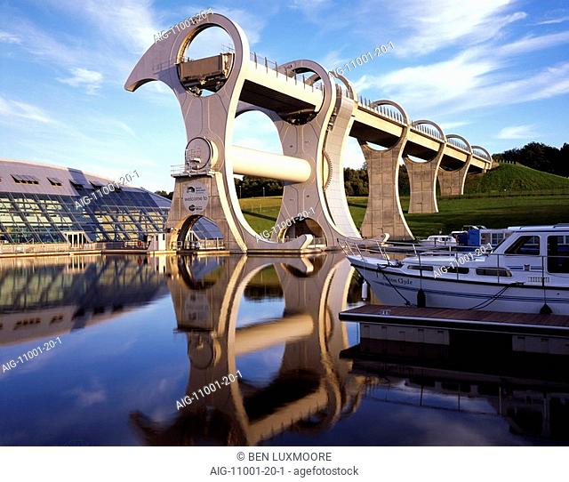 The Falkirk Wheel, Rough Castle, near Falkirk, Scotland. Architect: RMJM Architects Ove Arup Butterley Engineering. Engineer: Ove Arup Consultants Butterley...