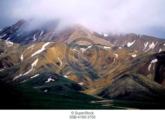 Usa, Alaska, Denali National Park, View From Polychrome Pass, Mountains