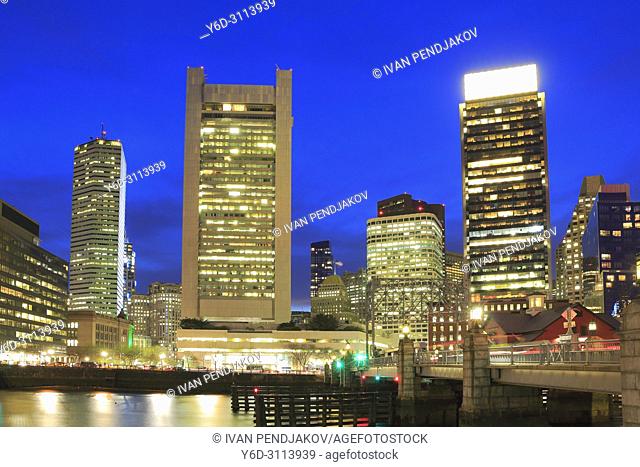 Boston in the Evening, Massachusetts, USA