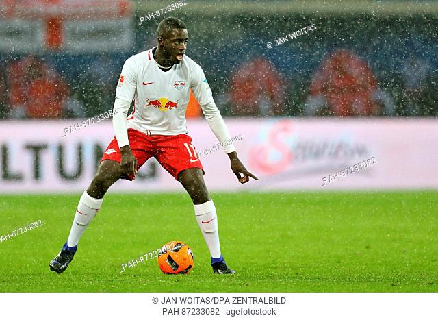 Leipzig's new team member Dayot Upamecano in action during the soccer test match between RB Leipzig and Glasgow Rangers at the Red Bull Arena in Leipzig