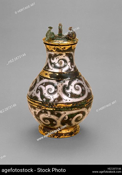 Covered Jar (Hu), Eastern Zhou dynasty, Warring States period, late 4th/3rd cent. B.C. Creator: Unknown
