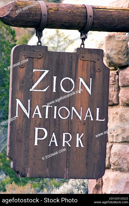 Zion National Park sign - Utah