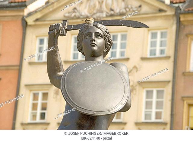 Landmark, emblem figure, Warsaw, Poland, Europe