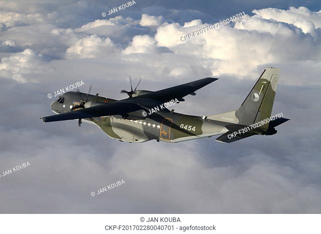 Czech Air Force CASA C-295M, two-engine turbo-propelled tactical transportation aircraft for short and medium distances for transport of personnel and materiel