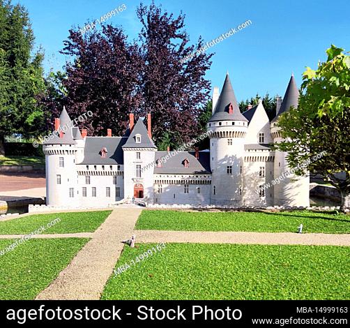 Miniature park Loire castles, Parc Mini-Chateaux, replica of the castle Sully sur Loire