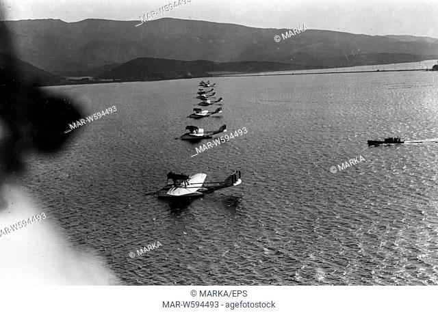 seaplanes s 55 at the start of the flight to the United States led by Italo Balbo, orbetello 1933