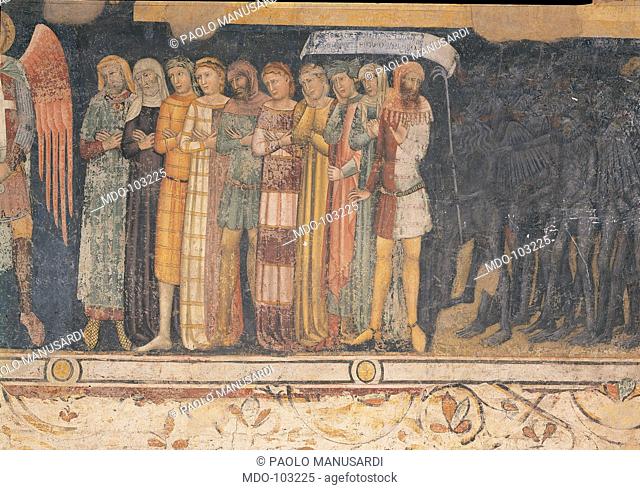 The Last Judgment, by Turone, 1360, 14th Century, fresco. Italy; Veneto; Verona; Sant'Anastasia church; chancel area. Detail