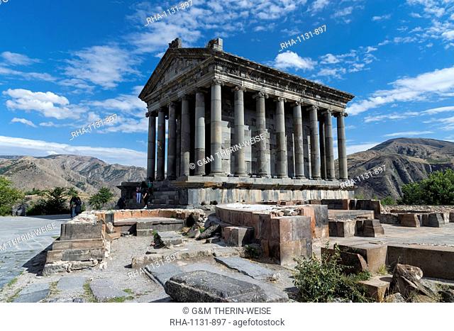 Classical Hellenistic sun temple of Garni, Kotayk Province, Armenia, Caucasus, Asia