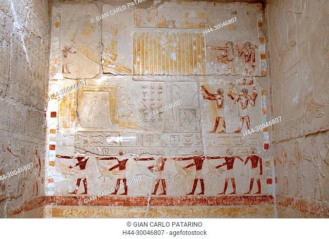 Saqqara, Cairo, Egypt, mastaba of Kagemni V dyn ( 2321-2290 B C ) Old Kingdom