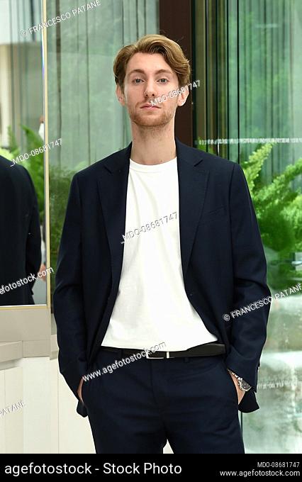 Italian actor Francesco Patanè at photocall of the film The Bad Poet. Rome (Italy), May 18th, 2021