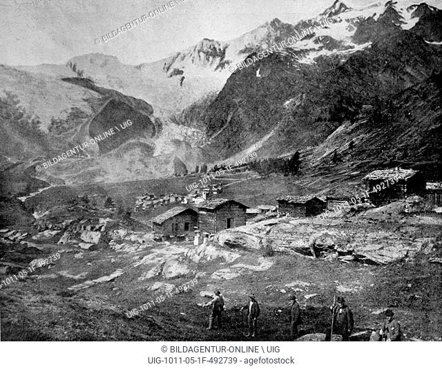 One of the first autotype photographs of saas fee, switzerland