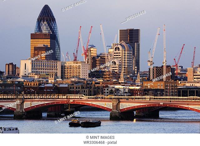 London Skyline and the Waterloo Bridge