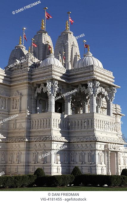 The ornate BAPS Shri Swaminarayan Hindu temple in Toronto, Canada. BAPS (Bochasanwasi Shri Akshar Purushottam Swaminarayan Sanstha) is a sect of Hinduism's...