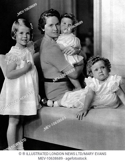 Princess Sibylla and her three eldest children.Sibylla, the daughter of Charles Edward, Duke of Saxe Coburg, married Prince Gustav Adolf of Sweden