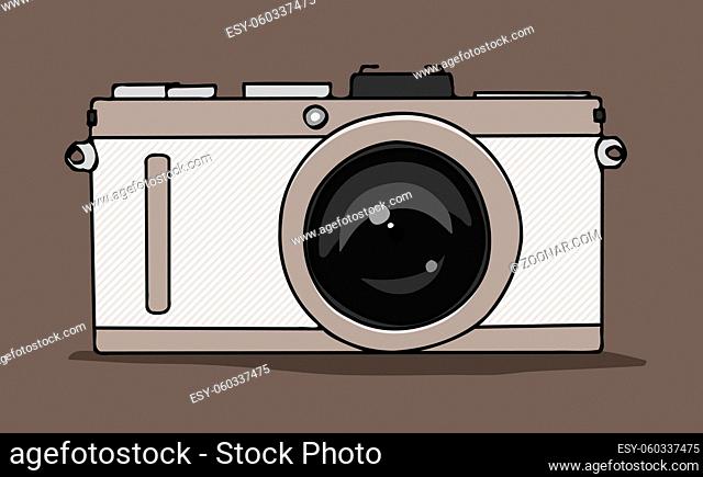 An illustration of a stylish camera symbol