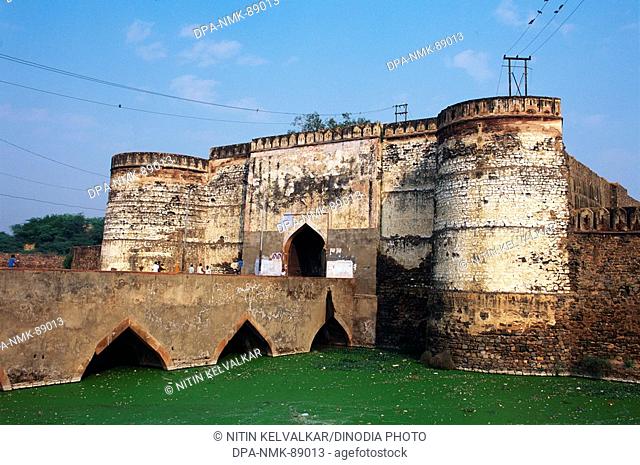 Lohiya Gate , Massive Fortification & Bridge , Lohagarh Fort , Bharatpur , Rajasthan , India
