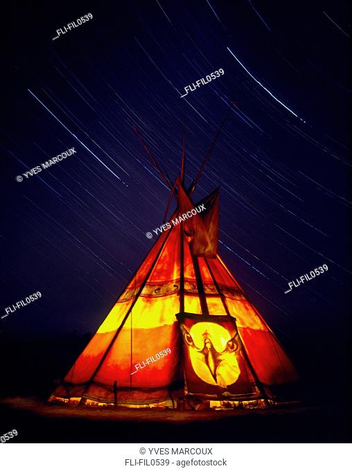 Tepee and Star Trails, Jacques-Cartier National Park, Quebec