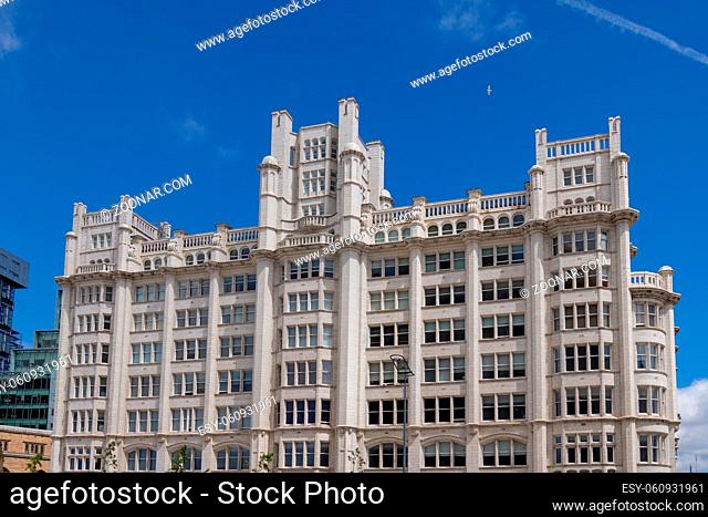 LIVERPOOL, UK - JULY 14 : Tower building in Liverpool, England on July 14, 2021