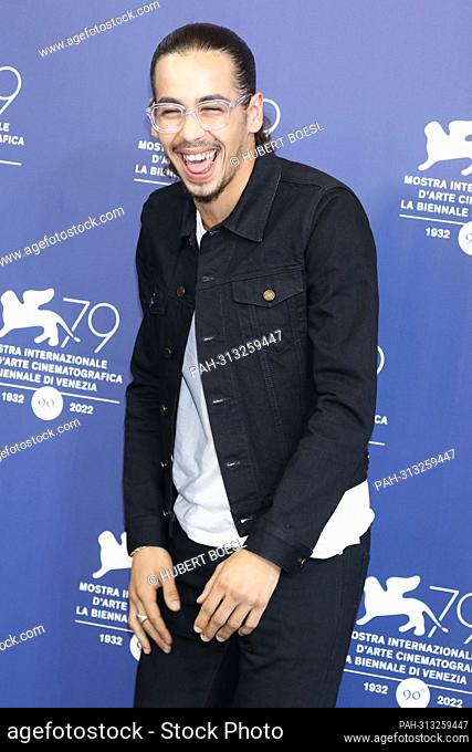 Sami Slimane poses at the photocall of 'Athena' during the 79th Venice International Film Festival at Palazzo del Casino on the Lido in Venice, Italy