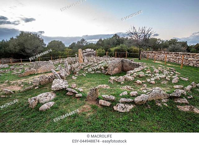 Nuragic site Necropolis of Li Muri in Sardinia