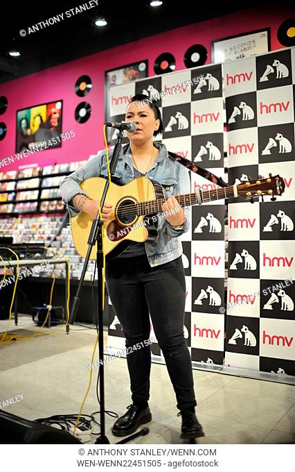 Former X-Factor star Lucy Spraggan performing live and signing copies of her new album 'We Are' at HMV Birmingham Bullring Featuring: Lucy Spraggan Where:...