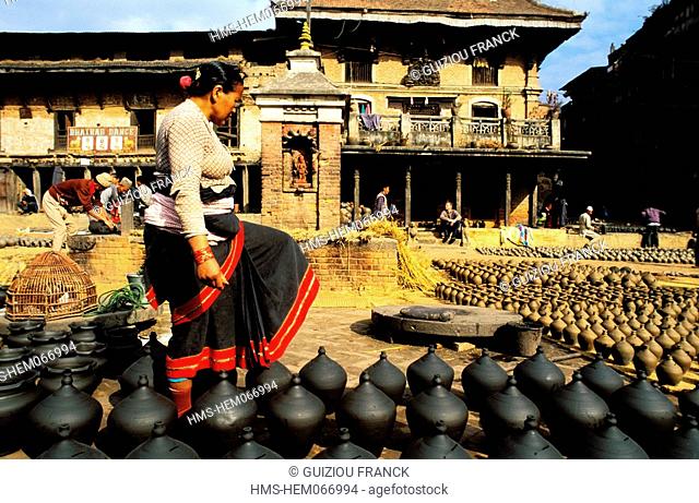 Nepal, Kathmandu Valley, listed as World Heritage by UNESCO, Bhaktapur, potters square