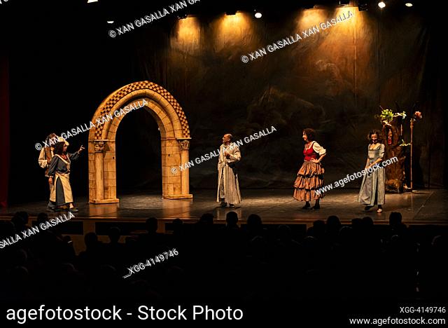Cangas, Pontevedra, Spain. jun, 29th 2023. escena de la representacion del libro de buen amor por la compañia de teatro Guirigay. credit: Xan Gasalla