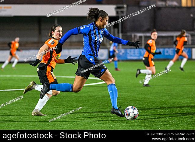 Roosa Ariyo (20) of Brugge pictured during a female soccer game between Club Brugge Dames YLA and Eendracht Aalst on the 18 th matchday of the 2022 - 2023...