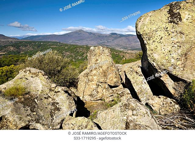 Sierra deGredos from the Halcón cliff  Cadalso de los Vidrios  Madrid  Spain