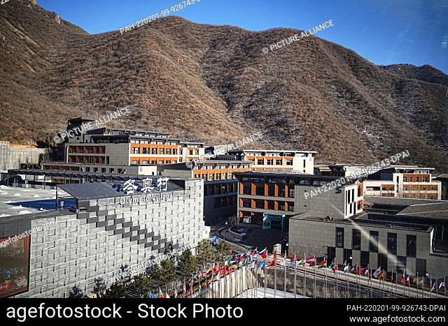 01 February 2022, China, Yanqing: View of the Olympic village. The Beijing Winter Olympics will take place from 04-20.02