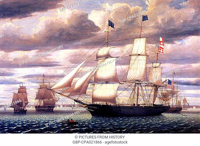 USA / China: The clipper 'Southern Cross' leaving Boston Harbour, Fitz Hugh Lane, 1851