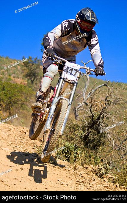 View of a btt downhill bike dirt competition