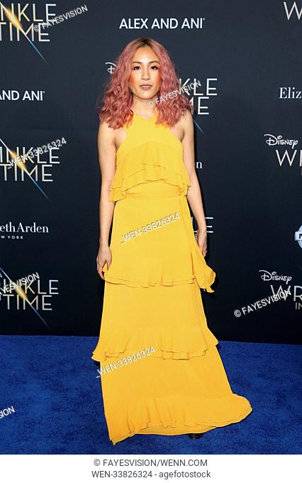 World premiere of Disney's 'A Wrinkle In Time', held at El Capitan Theatre in Los Angeles, California. Featuring: Constance Wu Where: Los Angeles, California