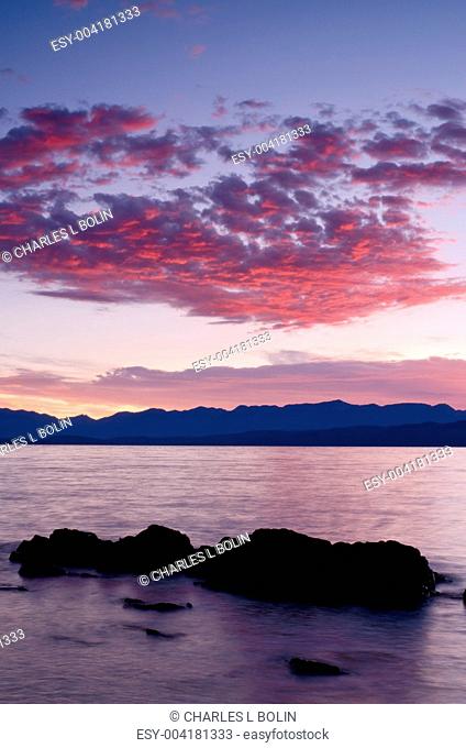 Flathead Lake sunrise, West Shore State Park, Lake County, Montana, USA