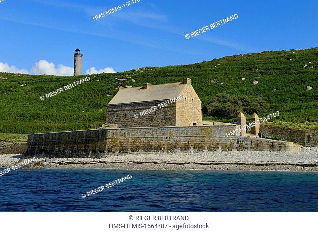 France, Cotes d'Armor, Perros Guirec, Sept Iles Archipelago and bird sanctuary, Ile aux Moines, former barracks