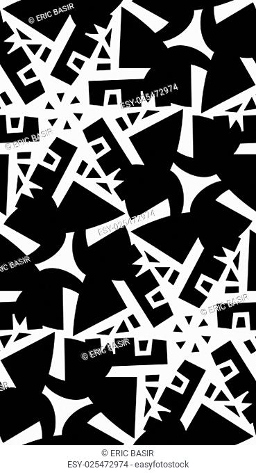 Repeating white snowflake pattern over black background