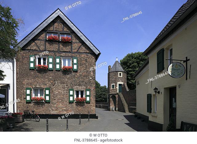 Defence tower Pfefferbuechse, Zons, Dormagen, North Rhine-Westphalia, Germany, Europe