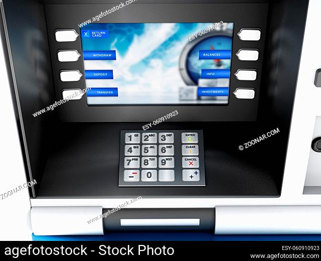 ATM keypad with brushed metal keys