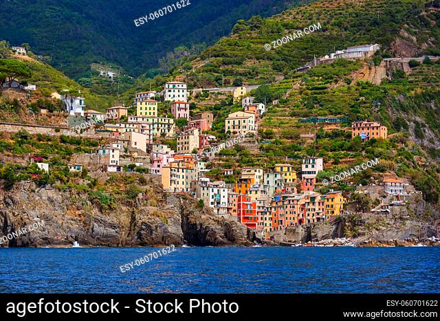 Riomaggiore in Cinque Terre - Italy - architecture background