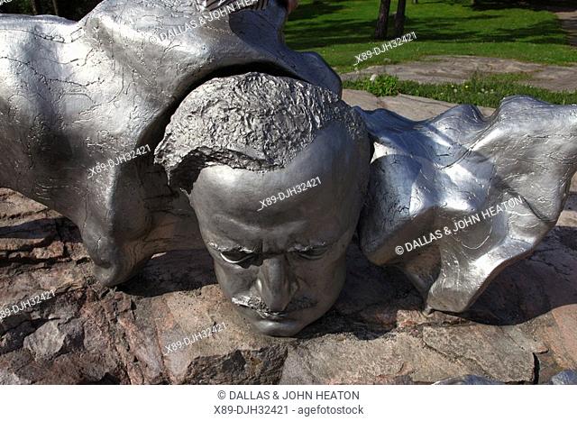 Finland, Helsinki, Helsingfors, Sibelius Monument, Monument Dedicated to Composer Jean Sibelius, Bust