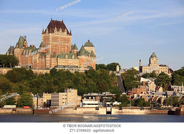 Canada, Quebec City, skyline, St Lawrence River, Chateau Frontenac,