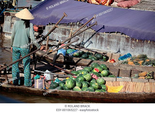 markt auf dem mekong in vietnam